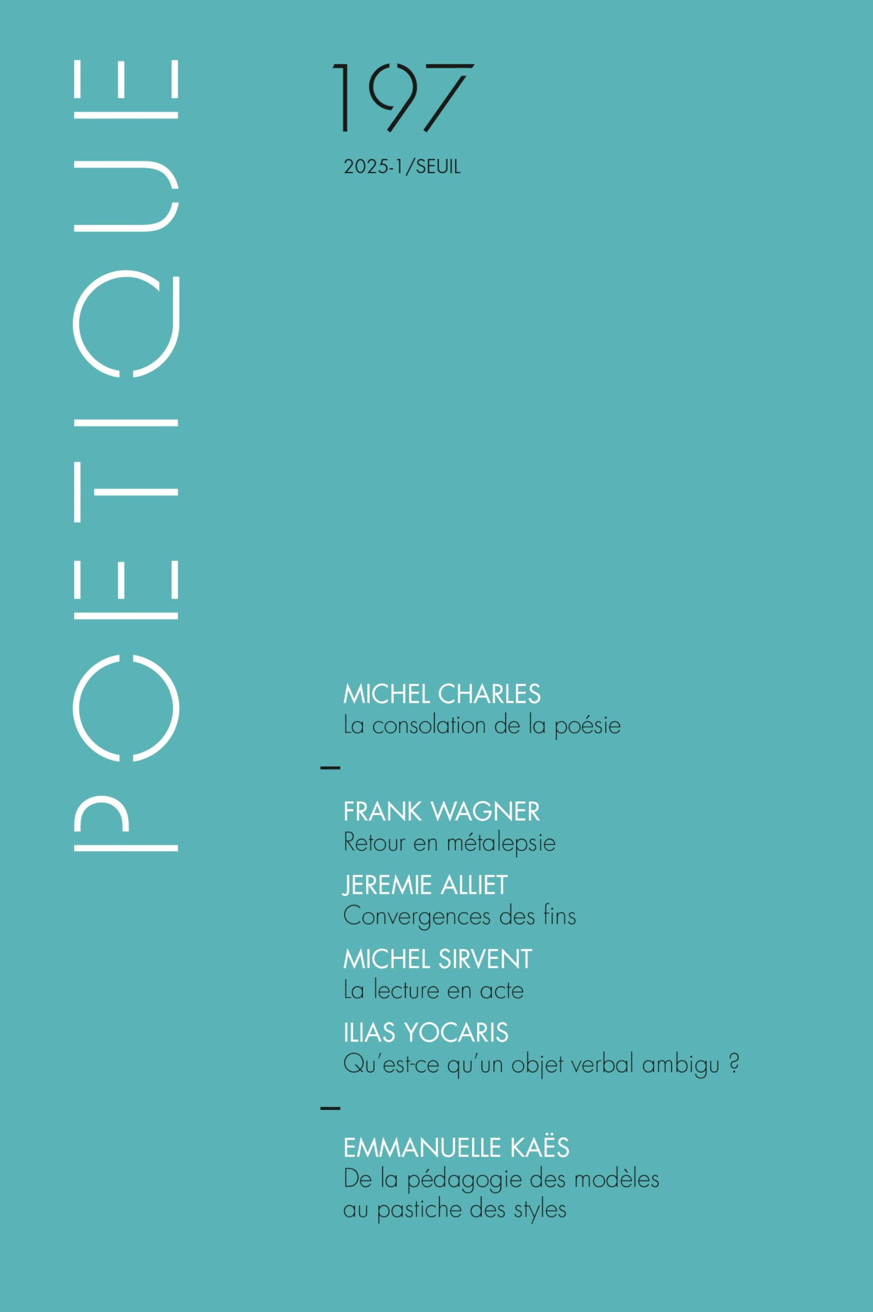 Poétique, n° 197