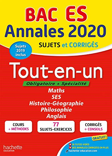 Tout-en-un bac ES, obligatoire + spécialité : annales 2020, sujets et corrigés, sujets 2019 inclus