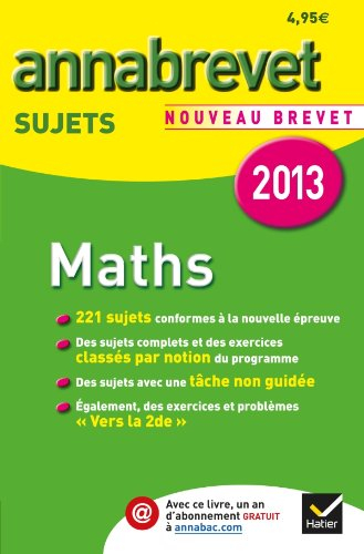 Maths : nouveau brevet 2013