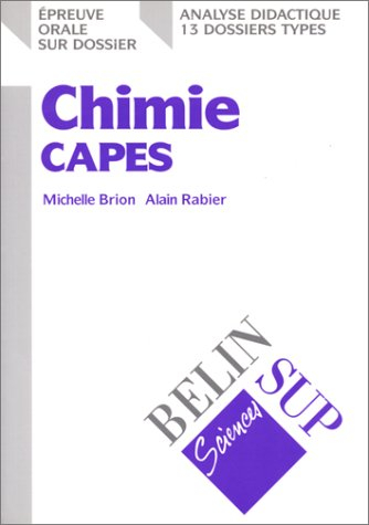 Chimie CAPES : épreuve orale sur dossier