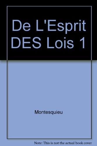 de l'esprit des lois
