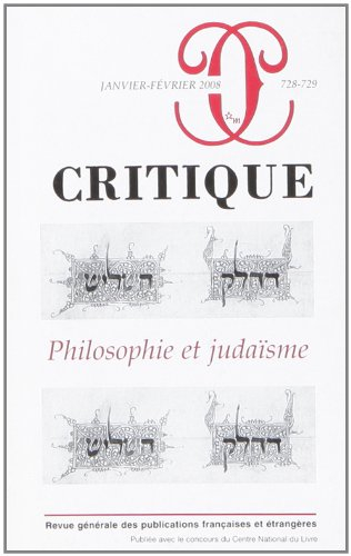 Critique, n° 728. Philosophie et judaïsme