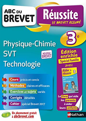 Physique chimie, SVT, technologie 3e : nouveau brevet
