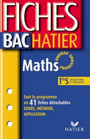 fiches bac hatier : maths, terminale s - enseignements obligatoire et de spécialité