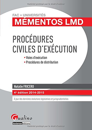 Procédures civiles d'exécution : voies d'exécution, procédures de distribution : 2014-2015