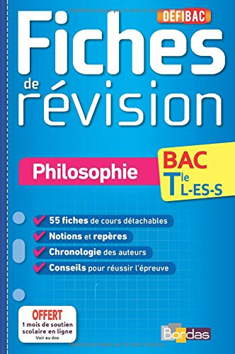Philosophie, bac terminale L, ES, S : fiches de révision