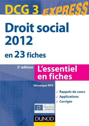 Droit social 2012 : DCG3 : en 23 fiches