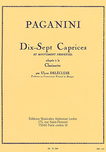 17 CAPRICES ET MOUVEMENT PERPETUEL CLARINETTE