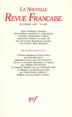 la n.r.f., numéro 489