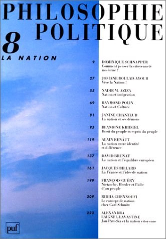 Philosophie politique, n° 8. La nation