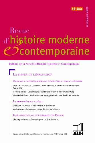 Revue d'histoire moderne et contemporaine, n° 55-4 bis