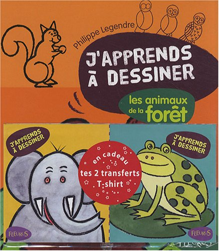 j'apprends à dessiner les animaux de la foret , 2 transferts à t-shirt en cadeau