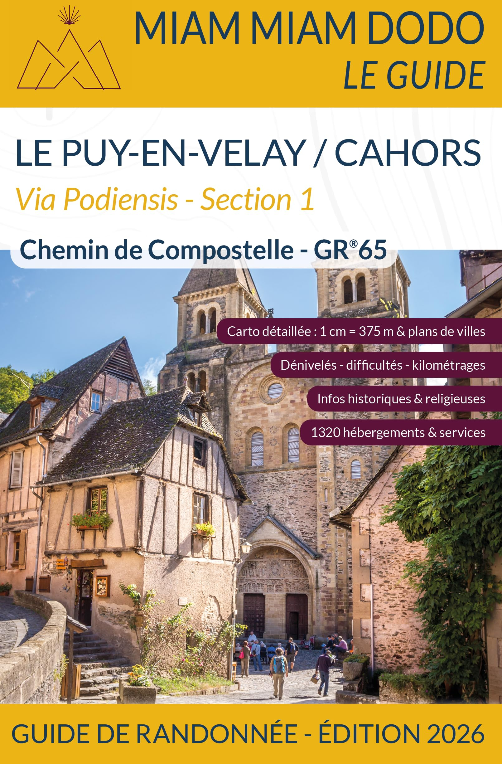 Via Podiensis, section 1 : GR 65 du Puy-en-Velay à Cahors + chemin de l'abbaye de Bonneval + raccour