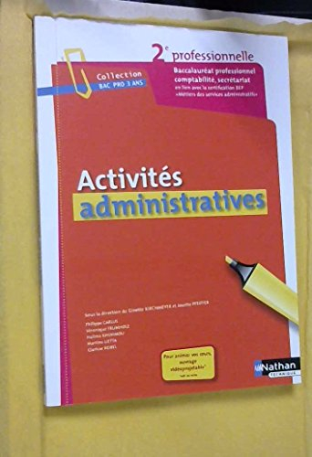 Activités administratives, 2e professionnelle