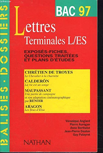 Lettres terminales L, ES, bac 96 : Sophocle, Oedipe roi, Montaigne, Essais, Maupassant, Une Partie d
