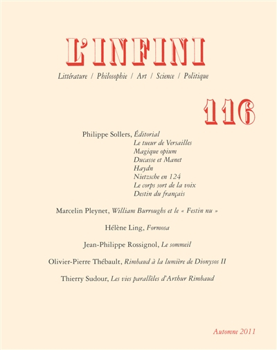 Infini (L'), n° 116