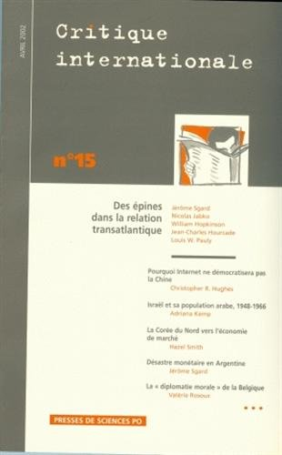 Critique internationale, n° 15
