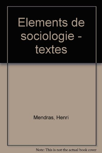 Eléments de sociologie