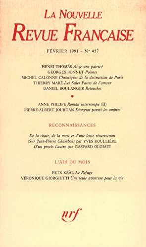 Nouvelle revue française, n° 457