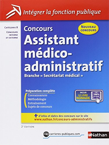Concours assistant médico-administratif, branche secrétariat médical : catégorie B, concours interne