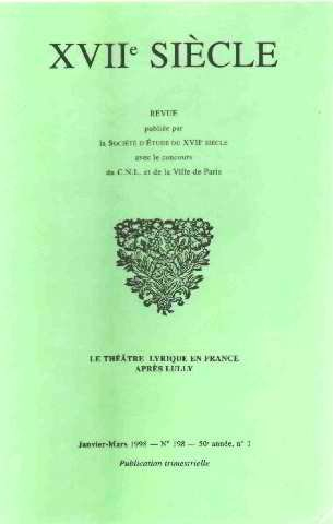 Dix-septième siècle, n° 198. Le théâtre lyrique en France après Lully