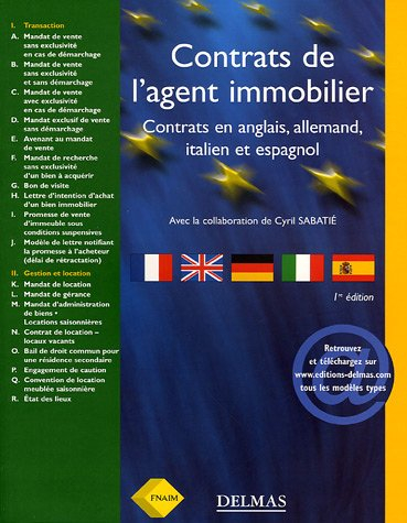 Contrats de l'agent immobilier : français, anglais, allemand, italien, espagnol