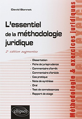L'essentiel de la méthodologie juridique : dissertation, fiche de jurisprudence, commentaire d'arrêt