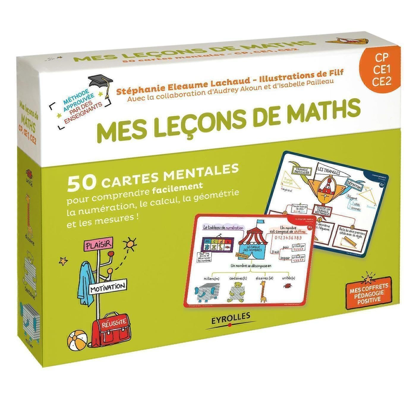 Mes leçons de maths CP, CE1, CE2 : 50 cartes mentales pour comprendre facilement la numération, le c
