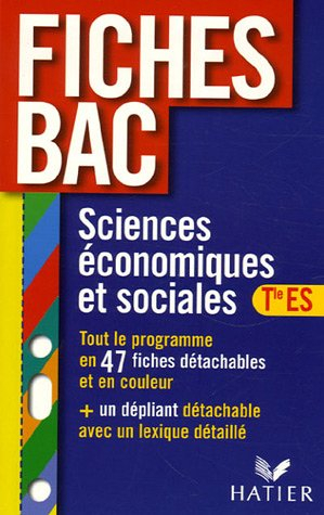 Sciences économiques et sociales terminale ES