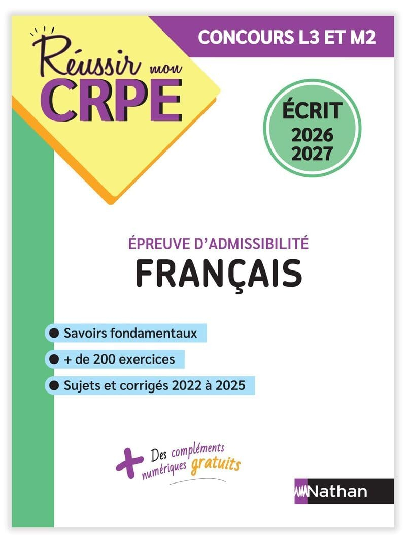 Français, épreuve d'admissibilité : écrit 2026-2027 : concours L3 et M2