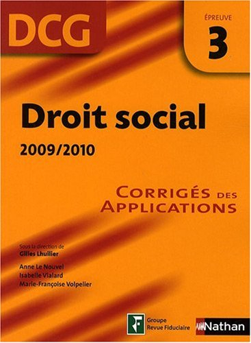 Droit social, DCG épreuve 3 : 2009-2010