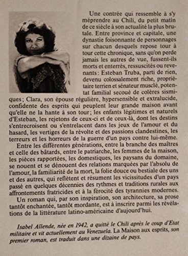 la maison aux esprits. roman traduit de l'espagnol