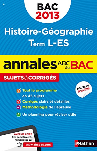 Histoire géographie, terminale L, ES : bac 2013