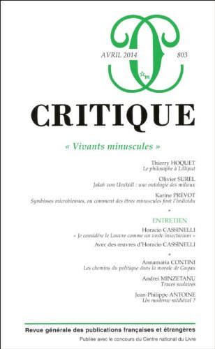 Critique, n° 803. Vivants minuscules