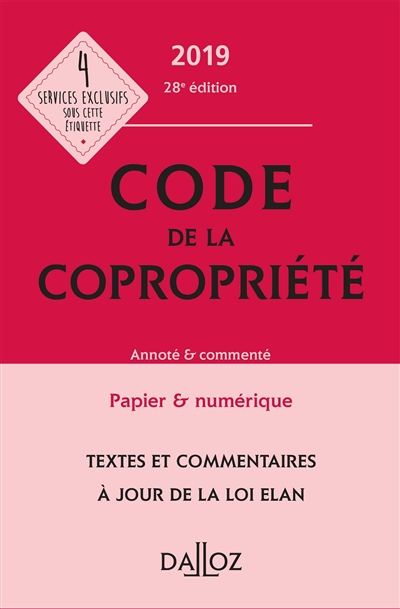 Code de la copropriété 2019 : annoté & commenté