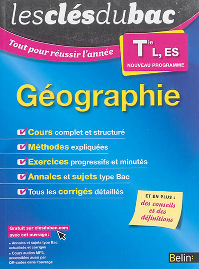 Géographie terminale L, ES : nouveau programme