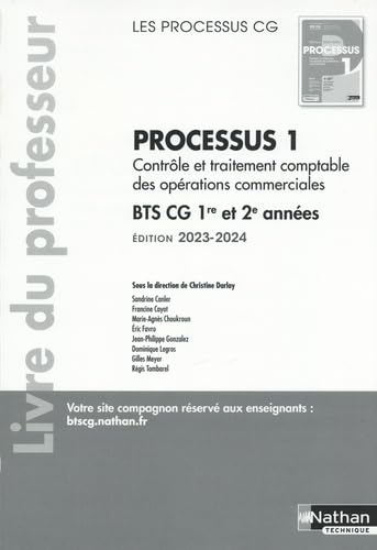 Processus 1 BTS CG 1ère et 2ème années (Les Processus CG) Professeur - 2023