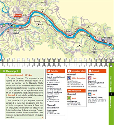 Danube : les rives du Danube à vélo, de passau à Vienne : 370 km, 1:70.000