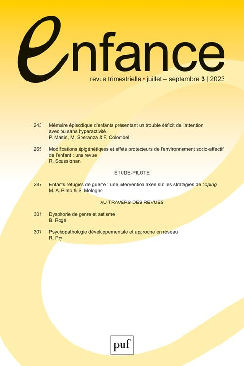 Enfance, n° 3 (2023)
