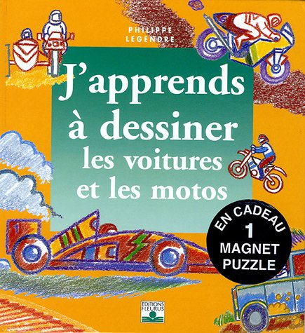 j'apprends à dessiner les voitures et les motos : avec un magnet puzzle