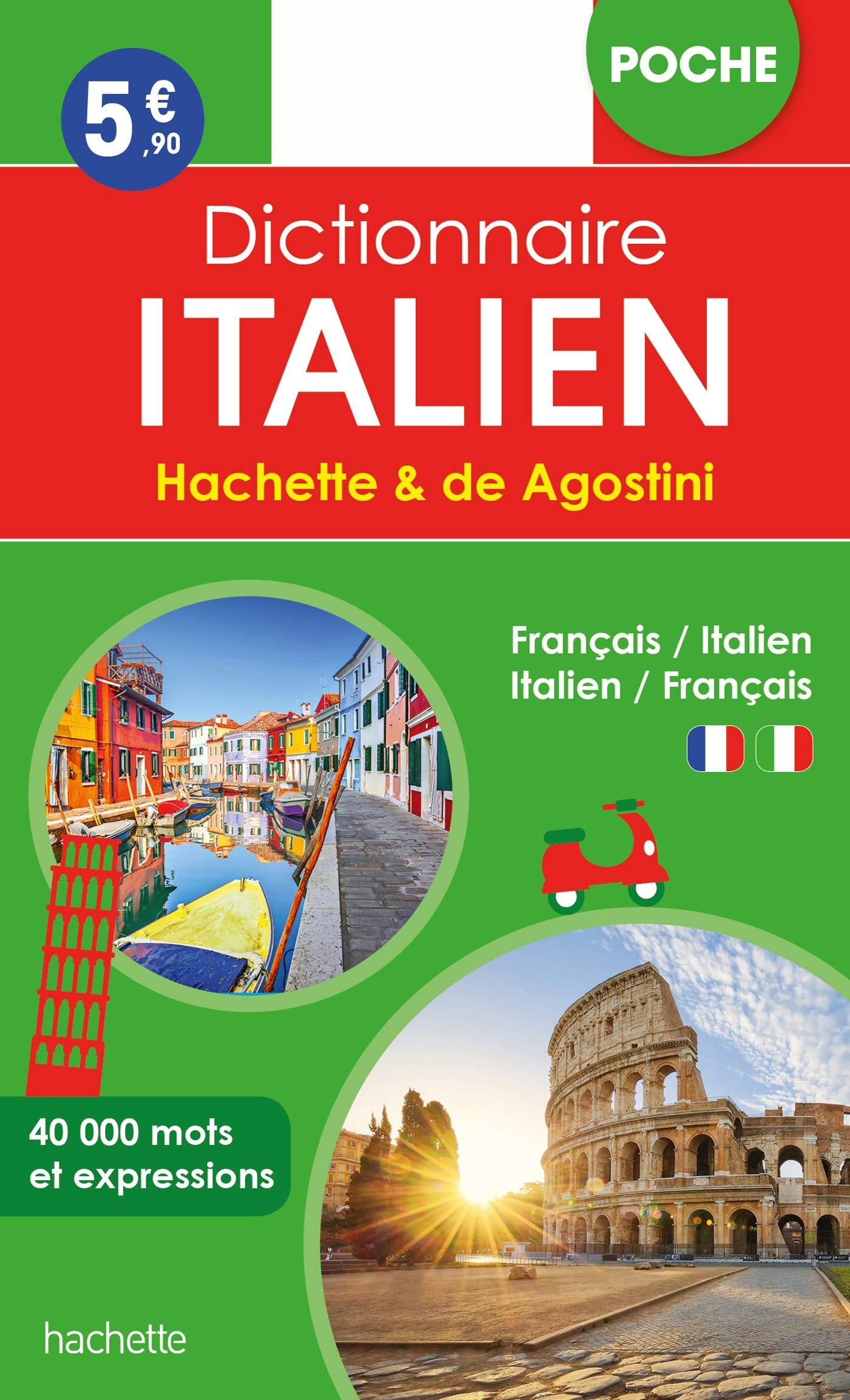Dictionnaire de poche Hachette & de Agostini : français-italien, italien-français : 40.000 mots et e