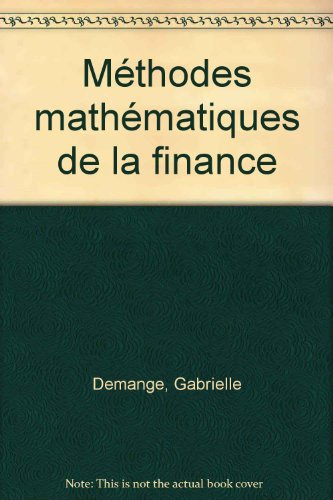 Méthodes mathématiques de la finance
