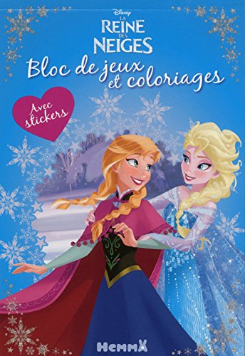 La reine des neiges : bloc de jeux et coloriages avec stickers