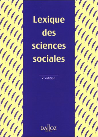 Lexique des sciences sociales