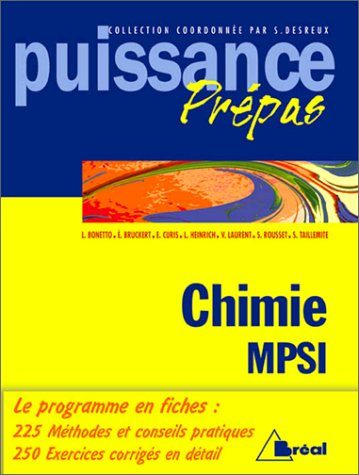 Chimie générale, MPSI : classes préparatoires, premier cycle universitaire