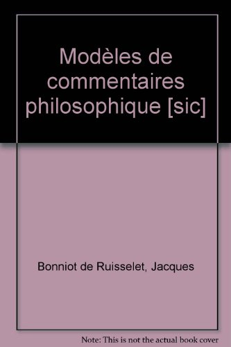 Modèles de commentaires philosophiques, bac philo L