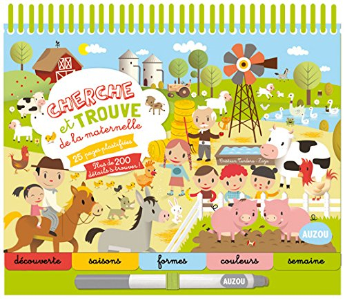 Cherche et trouve de la maternelle : 25 pages plastifiées, plus de 200 détails à trouver !