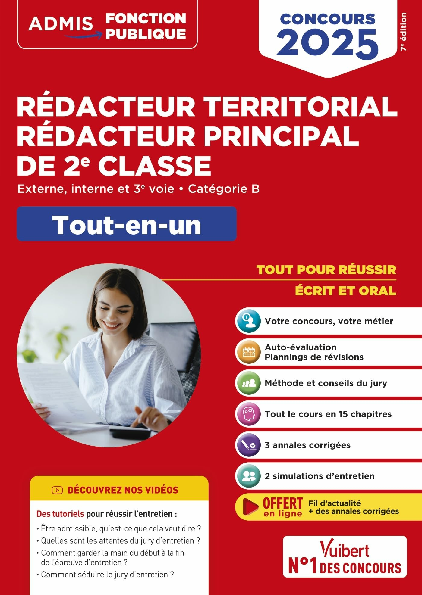 Rédacteur territorial, rédacteur principal de 2e classe : externe, interne et 3e voie, catégorie B :