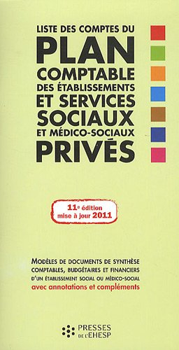 Liste des comptes du plan comptable des établissements et services sociaux et médico-sociaux privés 
