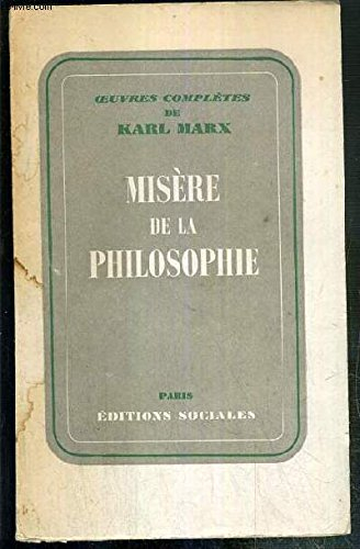 misère de la philosophie